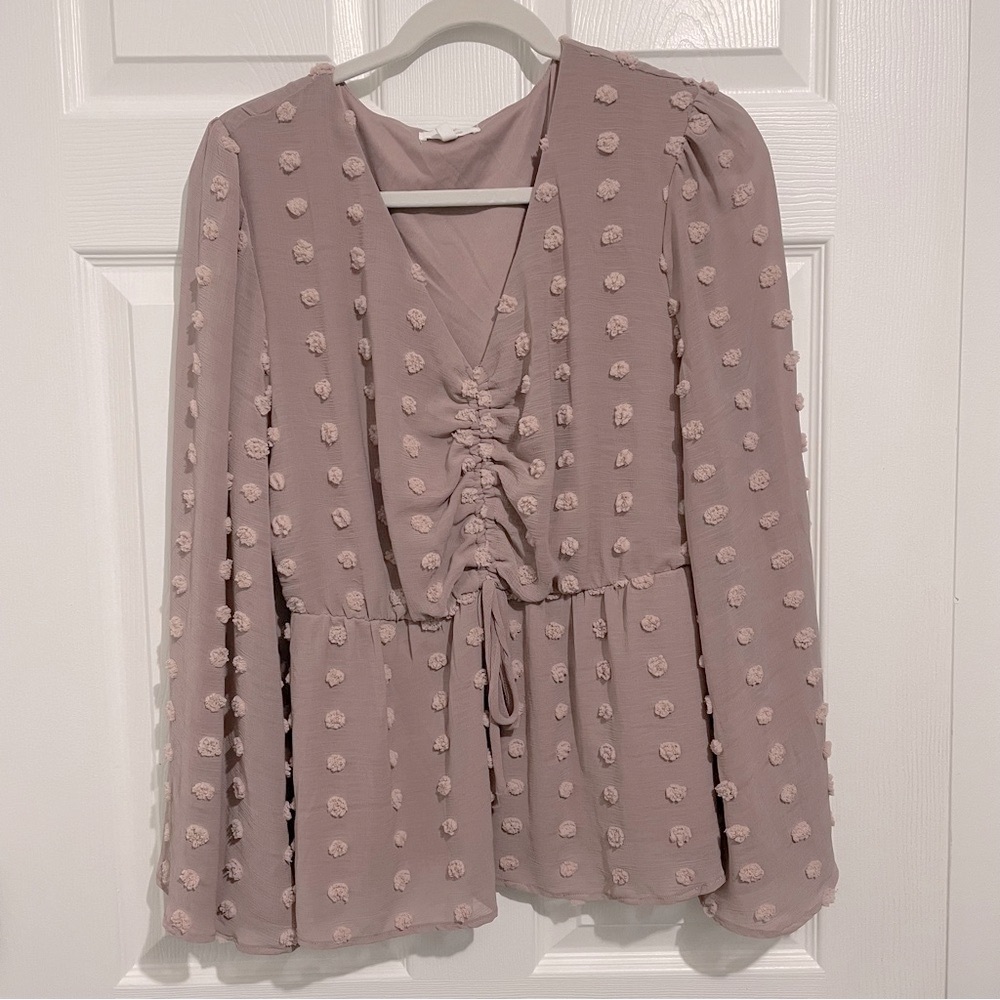 Maurices Mauve V-Neck Dressy Top Large